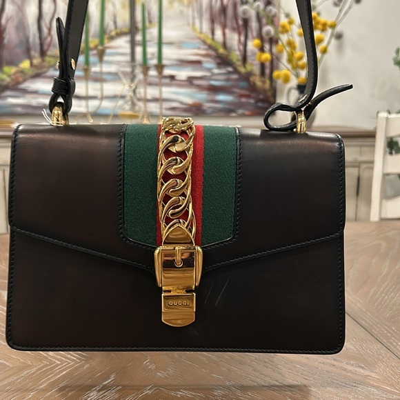 SOLD GUCCI Sylvie 2 WAY Bag Leather Shoulder Bag - Picture 3 of 13